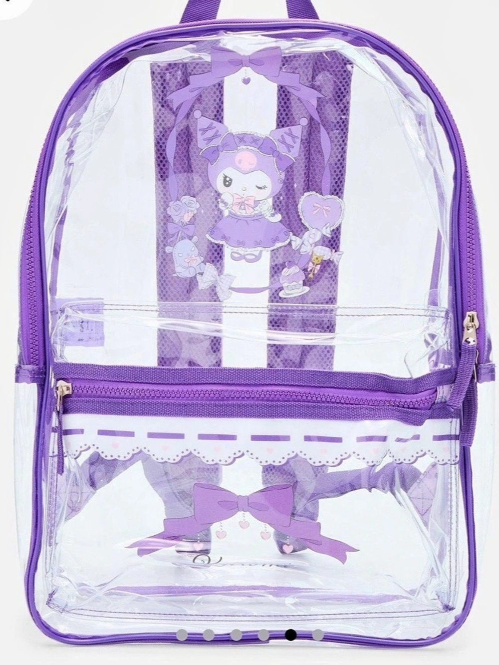 Sanrio Kuromi Lolita Clear Backpack with Pouch